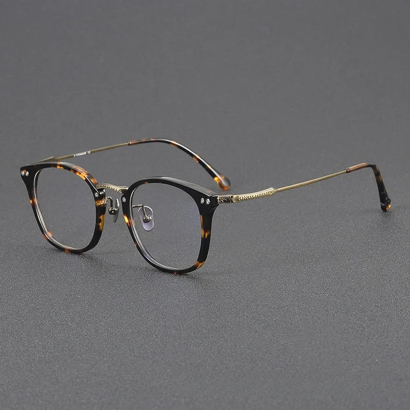 

Brand Designer Acetate Men Square Optical Glasses Frame N052 Retro Handmade Titanium Lightweight Japanese Men Blue Light Eyewear