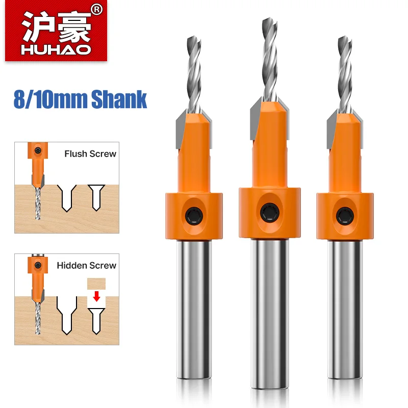 HUHAO 8mm Gambo HSS Lavorazione Del Legno Svasatore Router Bit Vite Estrattore Remon Demolizione per Legno Fresa Strumento di Lavorazione Del Legno