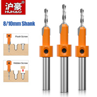 HUHAO 8mm Shank HSS Woodworking Countersink Router Bit Screw Extractor Remon Demolition for Wood Milling Cutter Woodworking Tool
