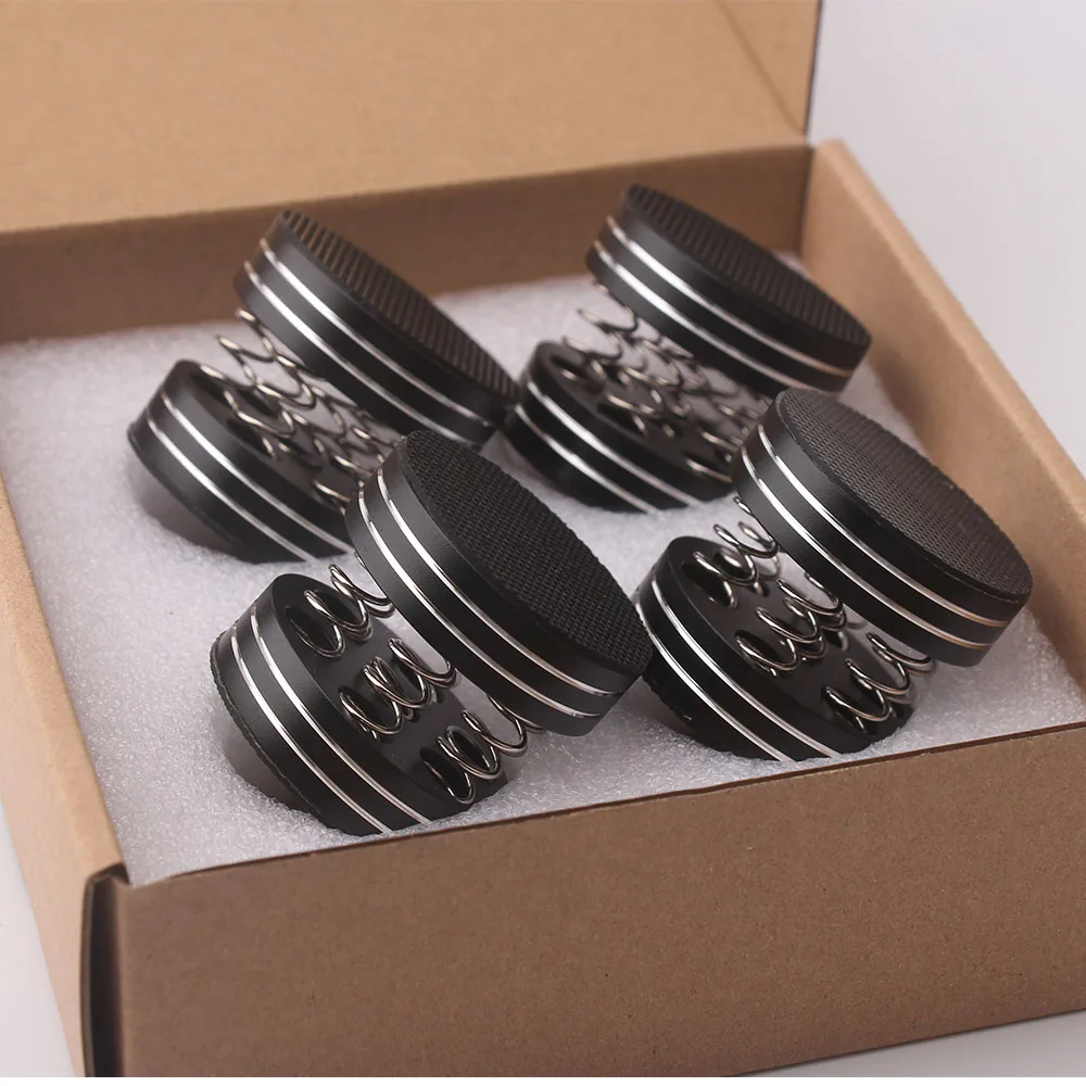 4 Pack Aluminum Alloy Shock Absorption Spike Spring Damping Pads for Audio CD HiFi Amplifier Speaker Turntable Player