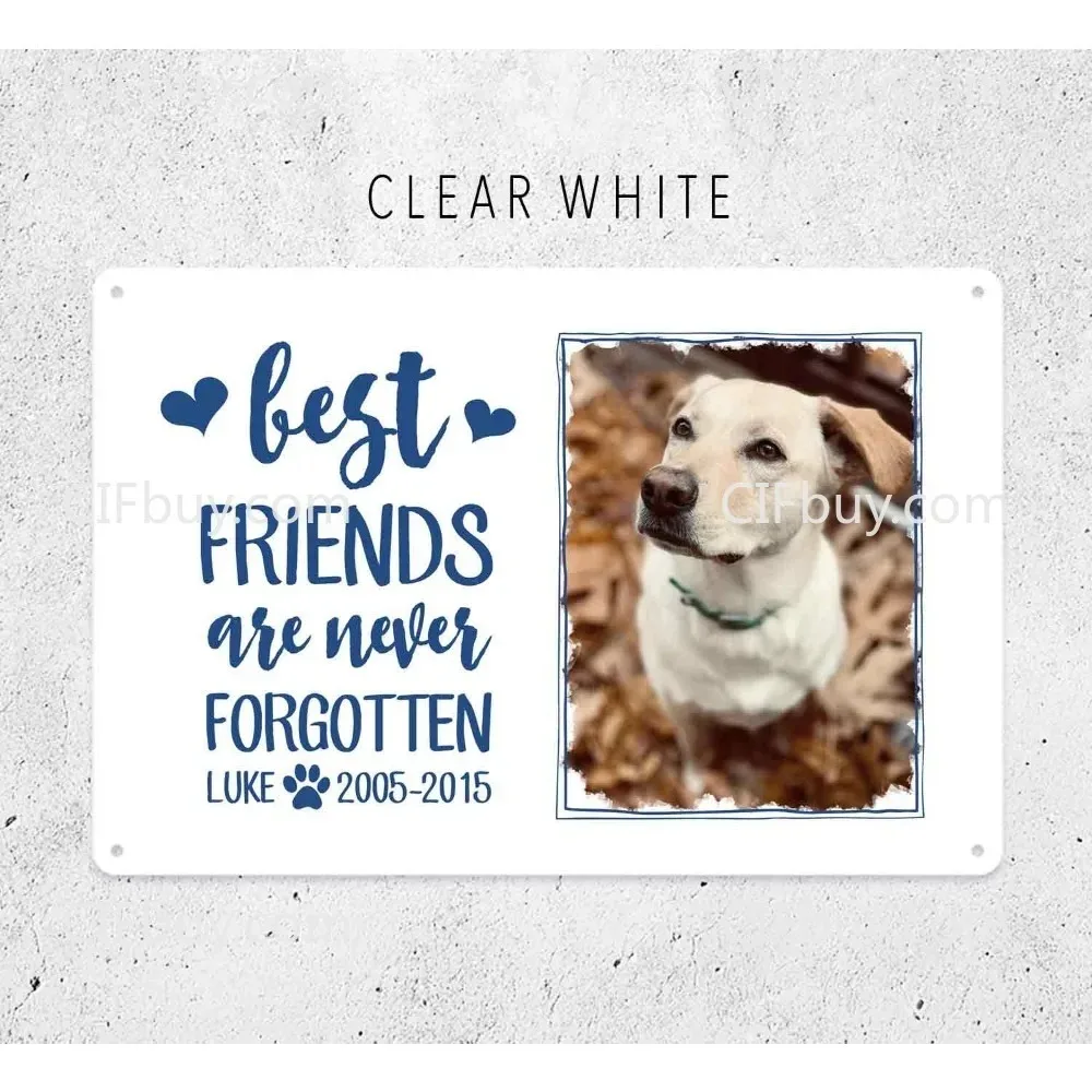 CIFbuy Customizable Pet Memorial Metal Plaque,Personalized Dog Photo Text Wall Art,Indoor Home Decor (Only For Decoration)