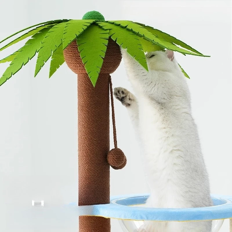 Multifunctional cat climbing frame cat nest scratching column integrated does not occupy a jumping platform