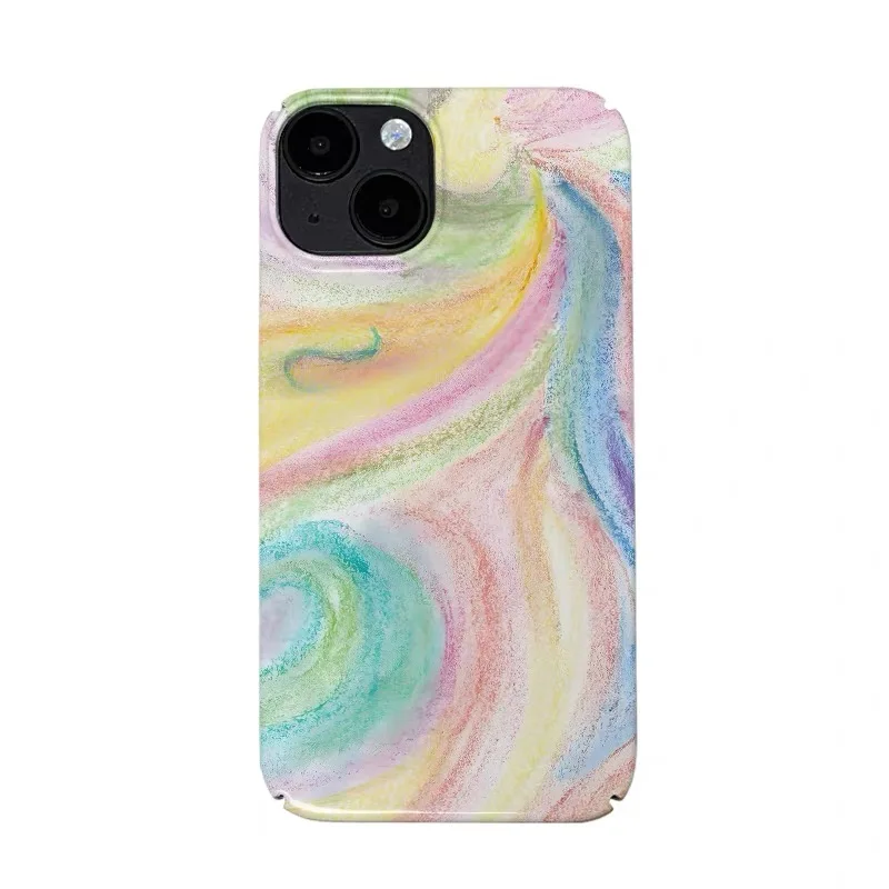 

Ins Korean Rainbow Sand Art Phone Case for IPHONE 17 Air 16E 15 PROMAX 14 Plus 13 12 MINI 11 PRO 16Plus XR Acrylic Phone Cover