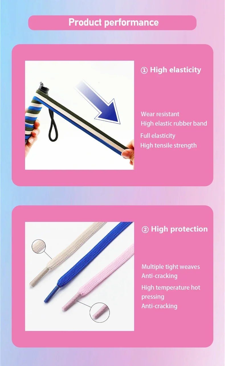 1/5/10 Paar elastische Schnürsenkel mit Schnellverschluss, Metallkapsel-Schnalle, Schnürsenkel für Turnschuhe, flach, für Kinder und Erwachsene, ohne Krawatten, Schuhzubehör – Detail 2