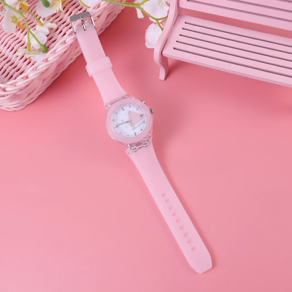 

Cute Luminous Watch Glowing Creative Cartoon Design Durable Comfortable Watch For Colorful Strawberry Blue