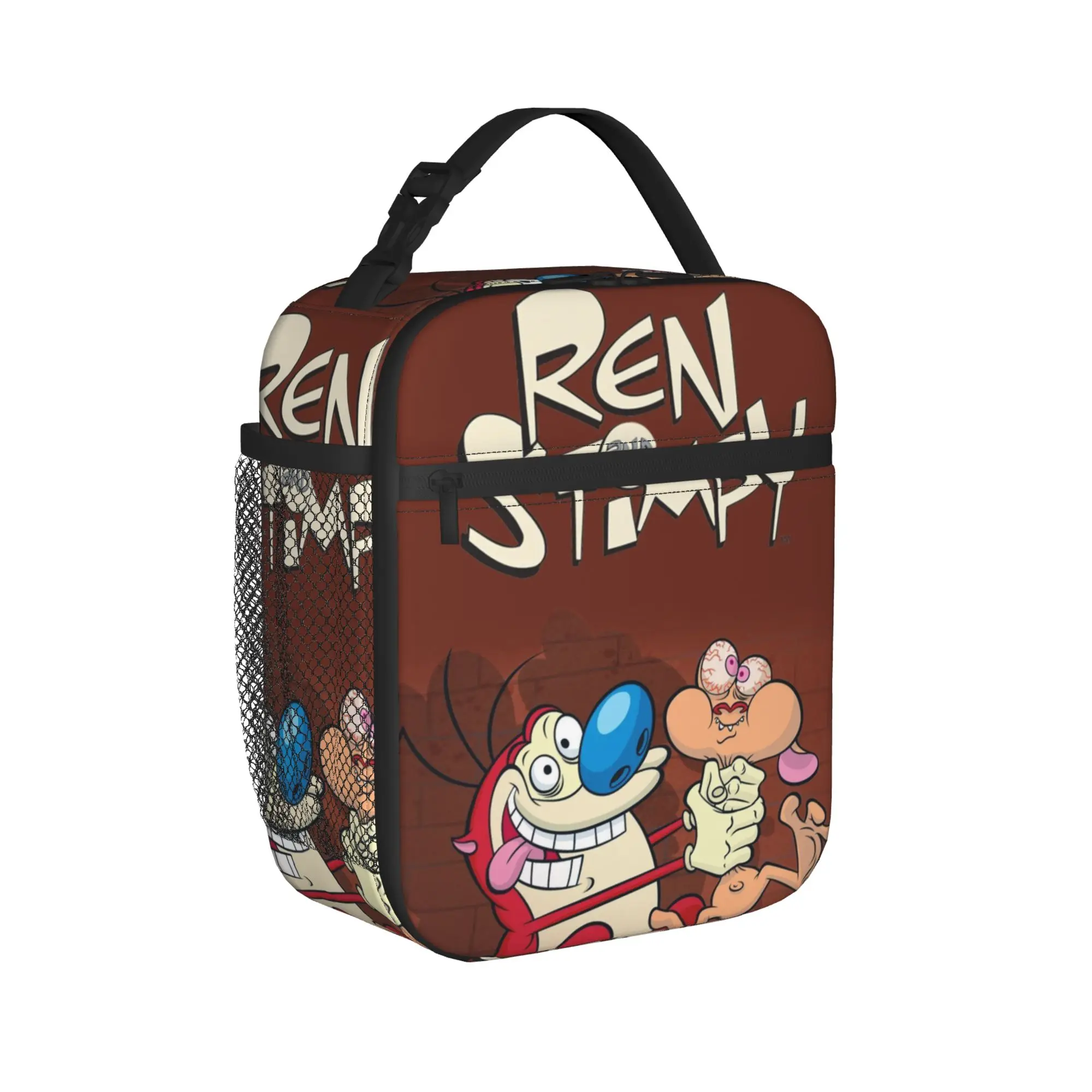  Duo Rucksack Ren & Stimpy  Thermal Insulated Lunch Bag for Work  Reusable Food Bag Men Women Thermal Cooler Lunch Box