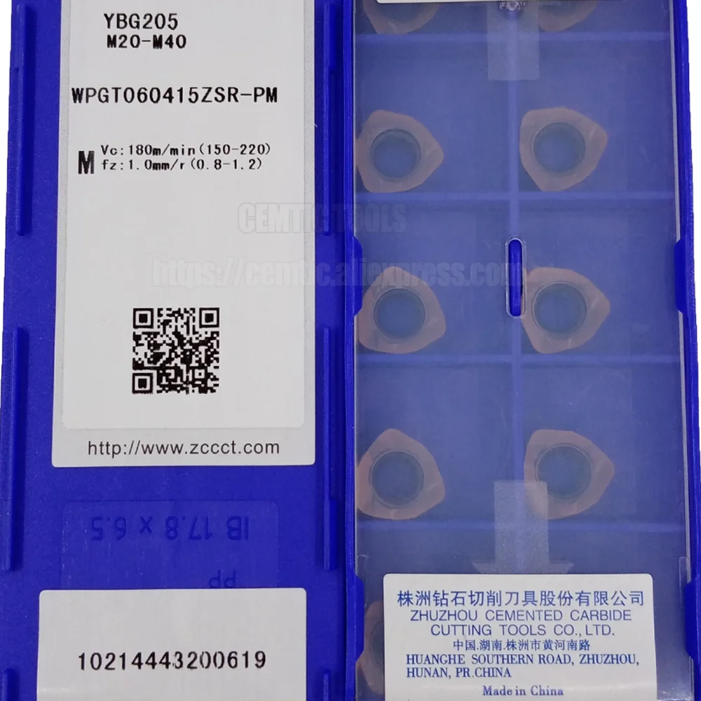 

WPGT 060415 ZCC CNC Alloy Blade YBG205 YBC302 WPGT060415ZSR-PM Turning tools inserts for processing stainless steel