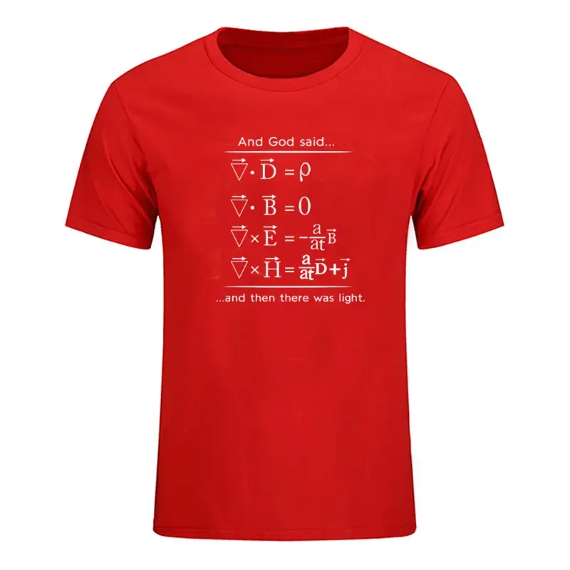 Physics T Shirt God Says Maxwell Equations and Then There Was Light Nerd Design Cotton T-Shirt Men Science Summer Top vintage