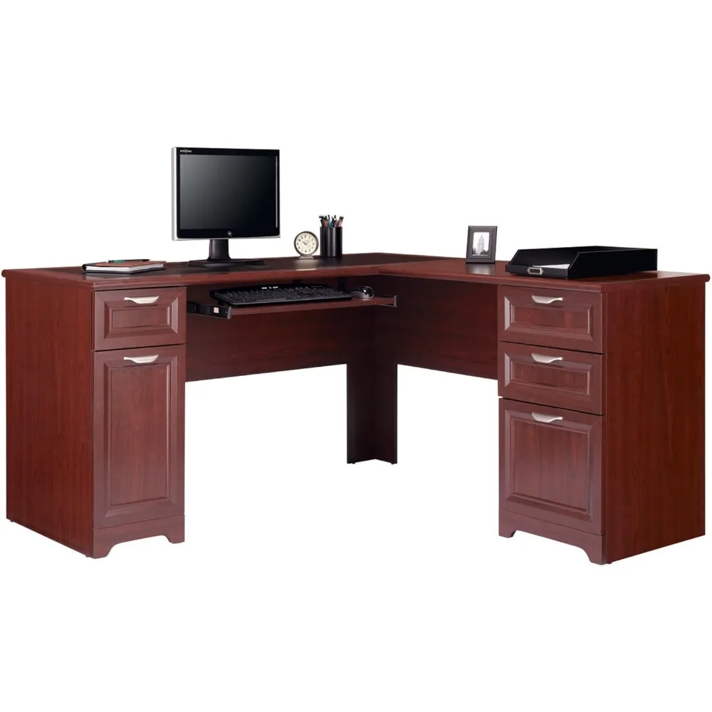 

® Magellan 59"W L-Shape Corner Computer Desk, Classic Cherry