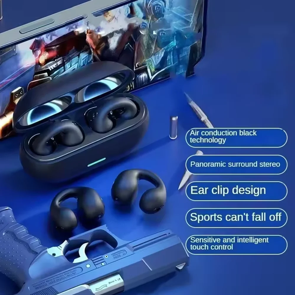 신제품 오리지널 T75 골전도 무선 블루투스 5.3 헤드폰 스포츠 이어폰 HiFi 음질 방수 TWS 헤드셋