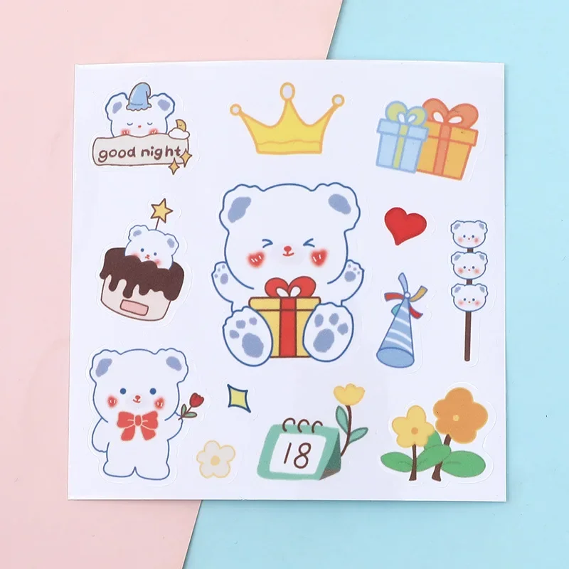 1 Sheet Cute Cartoon Patterns PVC Stickers Waterproof Colorful Phone Water Bottle Decor Scrapbook Decor DIY Notebook Decoration image 5