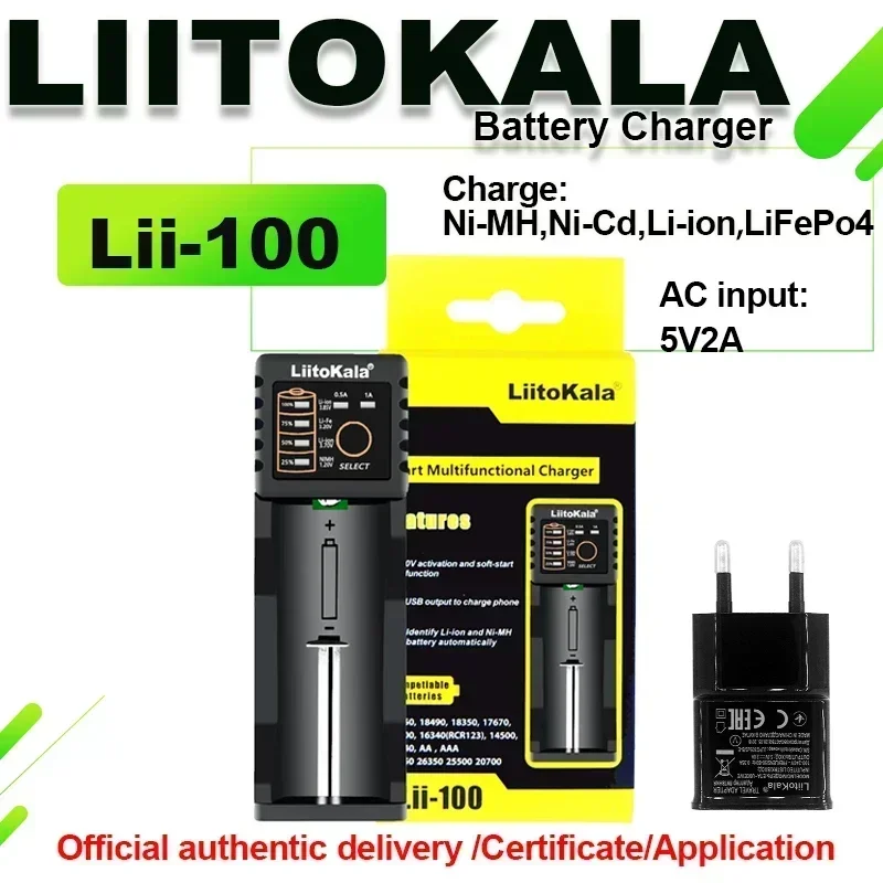 LiitoKala Lii-100/lii-100B/lii-100C Lithium Battery Charger 18650 Charger with USB Output Portable image 3