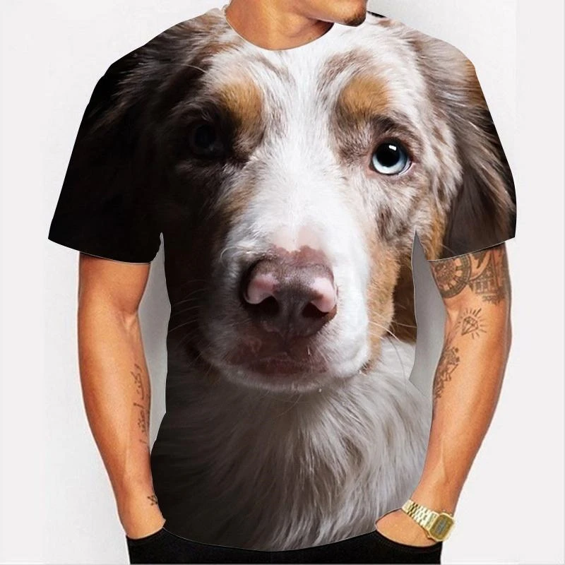 Funny Dog Face Pattern 3D Print T-shirt Summer Men Woman Casual Fashion Animal T Shirts Streetwear Kids Harajuku Y2k Tees Man view 6