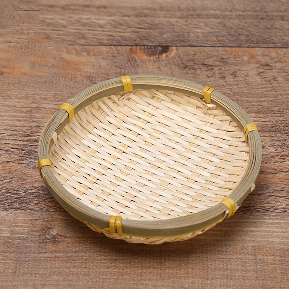 

5Pcs Bamboo Weaving Basket Handmade Storage Basket Home Sundries Multi Purpose Fruit Vegetable Holder Weaving Baskets