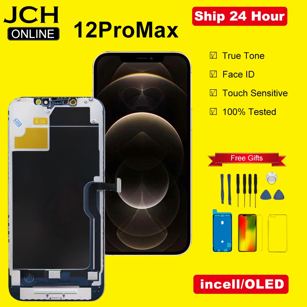 JCH AAAA Grade LCD Display For iPhone 12 Pro Max Screen Replacement Support Face ID WIth IC True Tone Incell