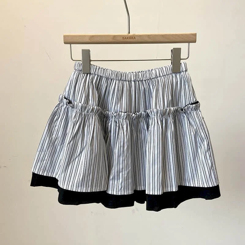 Striped Skirts for Women Elegant Patchwork Summer Sale A-line Skirts Preppy Style Streetwear Korean Fashion Clothing for Women