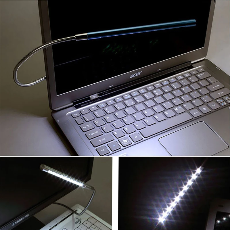 Luce notturna Mini USB LED lampada flessibile LED Book Light lettura Nightlight lampada da tavolo portatile per Power Bank Laptop Notebook PC