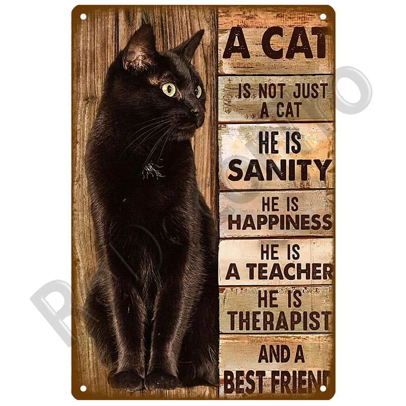 Metalowy znak Home Decor kot pies znak blaszany styl Vintage metalowe naklejki ścienne plakietka emaliowana Retro metalowy plakat metalowa płytka dla człowieka jaskinia — zdjęcie 6