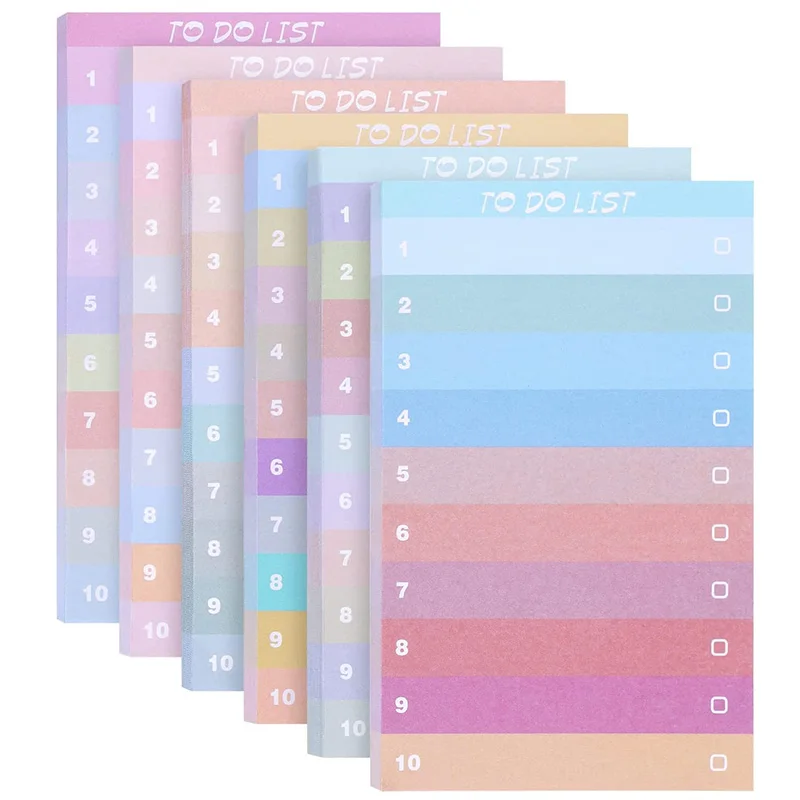 

50 Sheets To Do List Sticky Notes Multicolor Rainbow Sticky Notes Shopping Plan Memo Pad Study List Office Kawaii Stationery