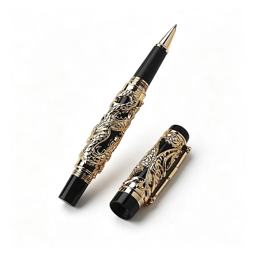 

Jinhao Luxury Dragon Phoenix Rollerball Pen Heavy Metal Signature Ballpoint Pen Vintage Craft Office Business Gift Writing Pen