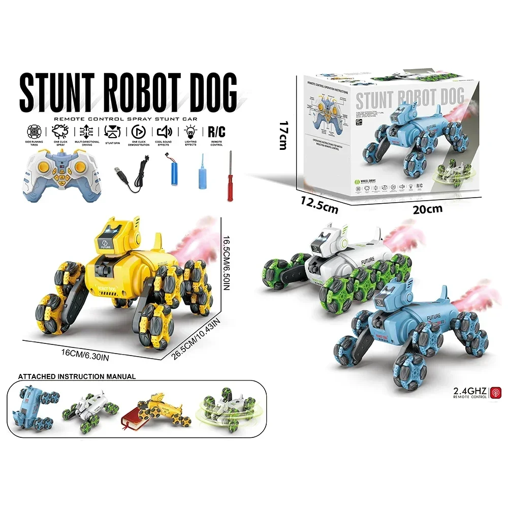 รีโมทคอนโทรลหุ่นยนต์สุนัข 360 องศา Drift Stunt RC รถของเล่นสําหรับชายหญิงเด็กของขวัญ