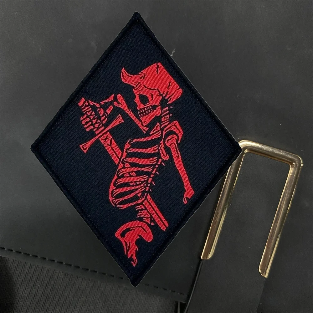 Task Force Doomer TFD Red Skeletal Hook&loop Patches Cyber Blaster Tactical Army Military Patch Outdoor Backpack Printed Sticker