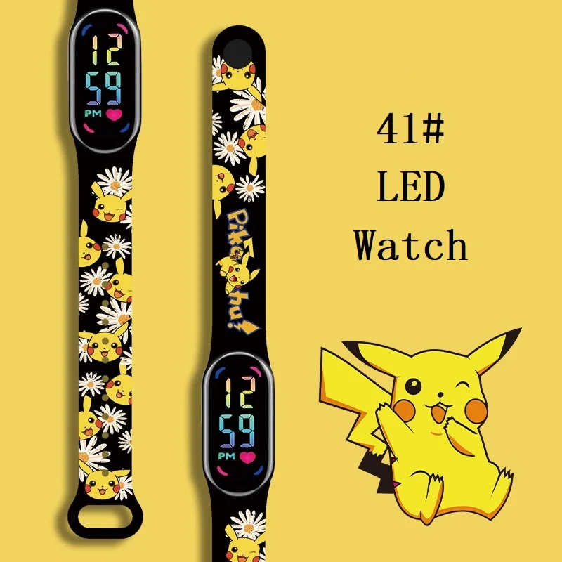 

Pikachu Children Watches Girls Waterproof Sport Touch Screen Watch for Women Waterproof Digital Clock Bracelet Gifts