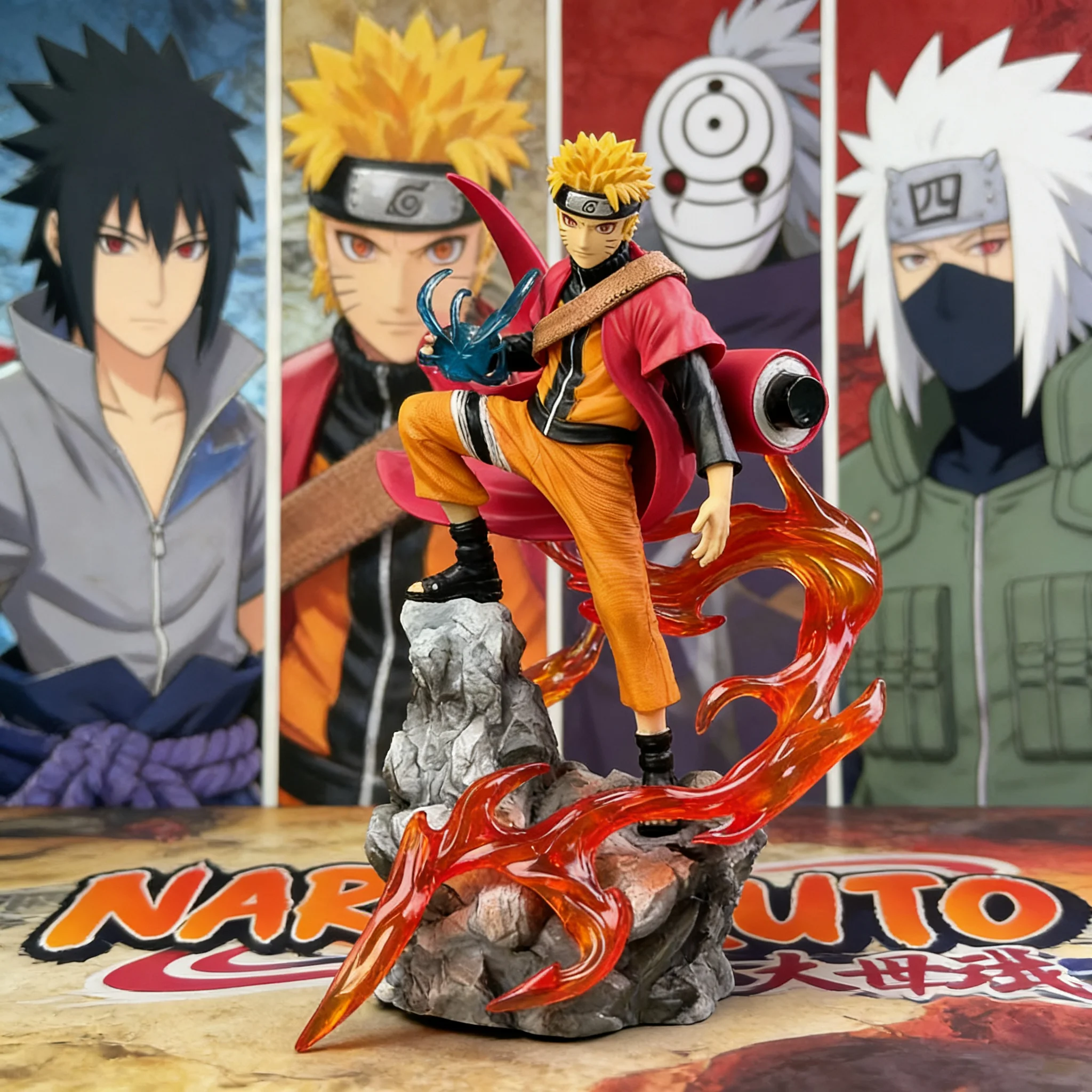 Naruto Anime Ten Years Hundred Tolerances Naruto And Sasuke Action Figure Collectible Scene Tabletop Model Decoration Gift