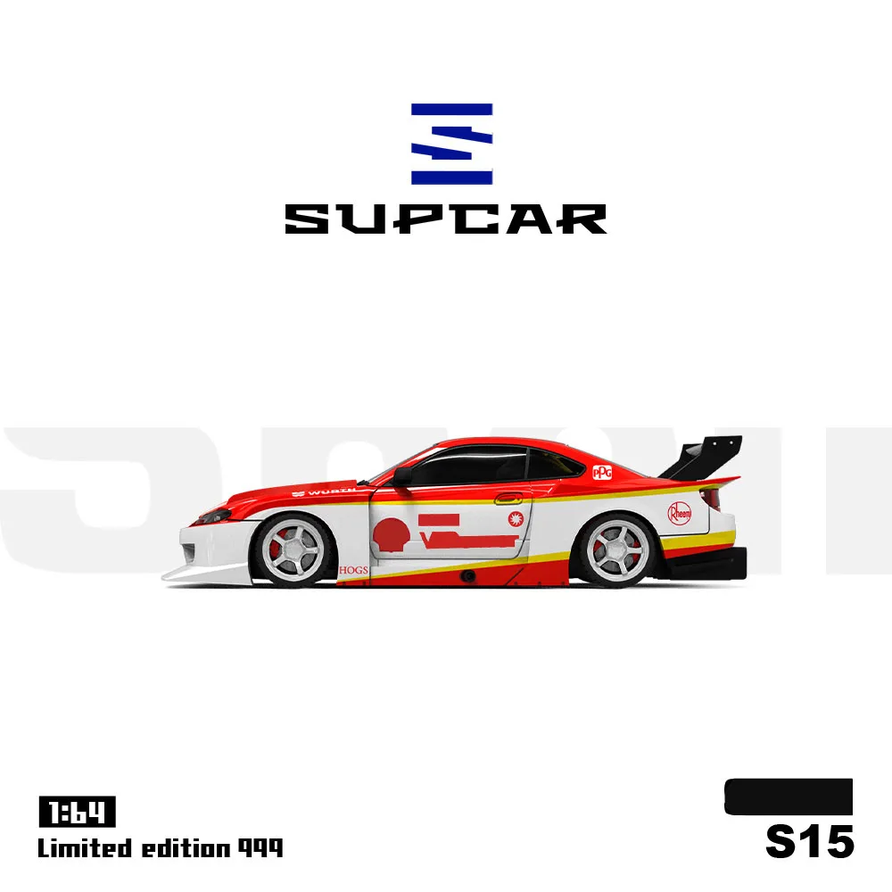 *Pre-order*SUPCAR 1:64 S15 Front Open Cover Rood/Blauw Schilderij Legering Model Auto voor Collectie & Display & Gift