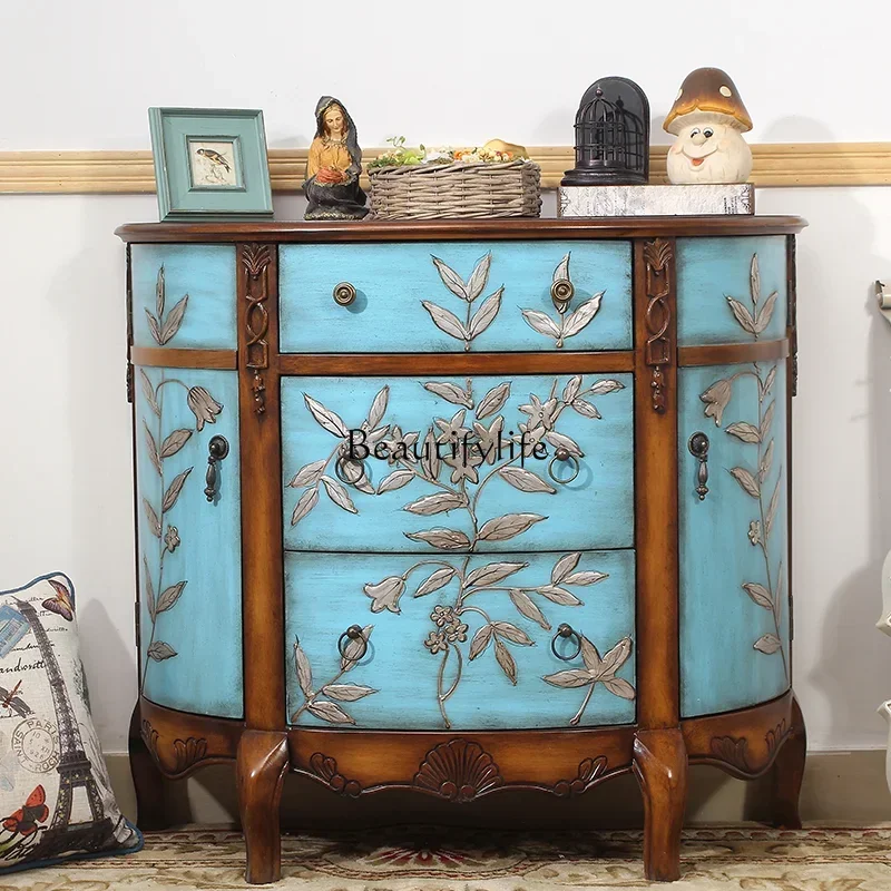 

XX39ls 18American small drawer, porch cabinet, side of chest, decorative cabinet, lamp stand, semicircular cabinet