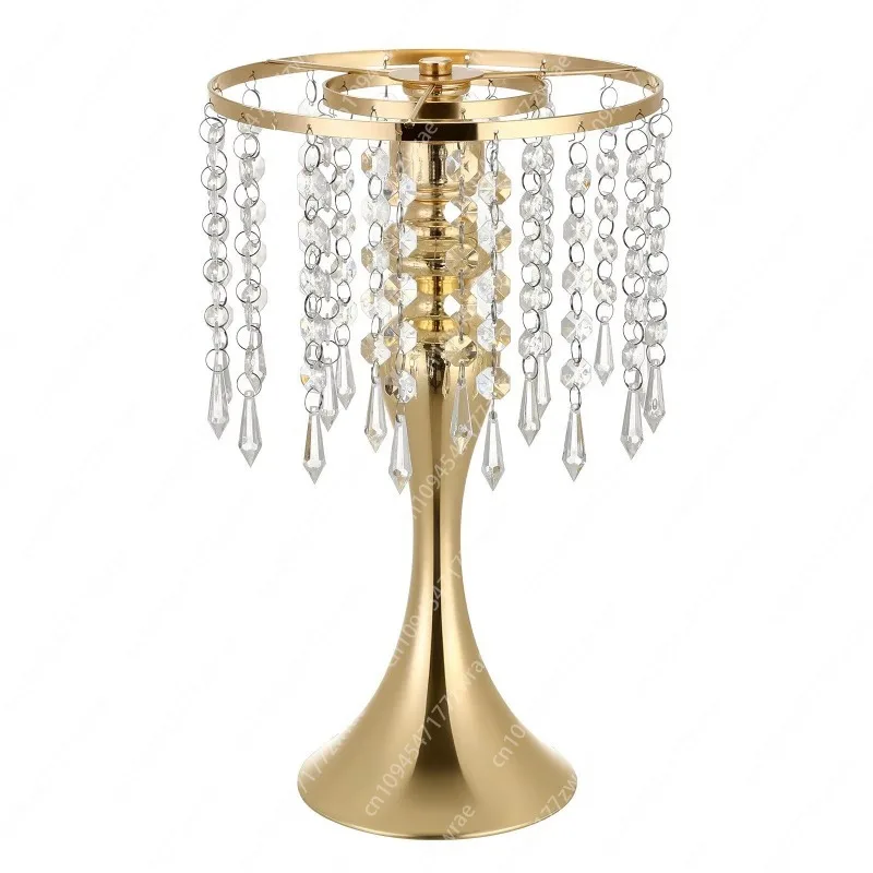20 PCS Easy Installation Electroplated Finish Wedding Flower Vase 13.8 Tall Crystal Banquet Table Centerpieces Decorations
