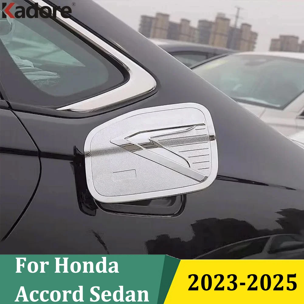 Para honda accord sedan 2023 2024 2025 chrome almofada do tanque de combustível do carro tampa óleo gás adesivo protetor acessórios exteriores