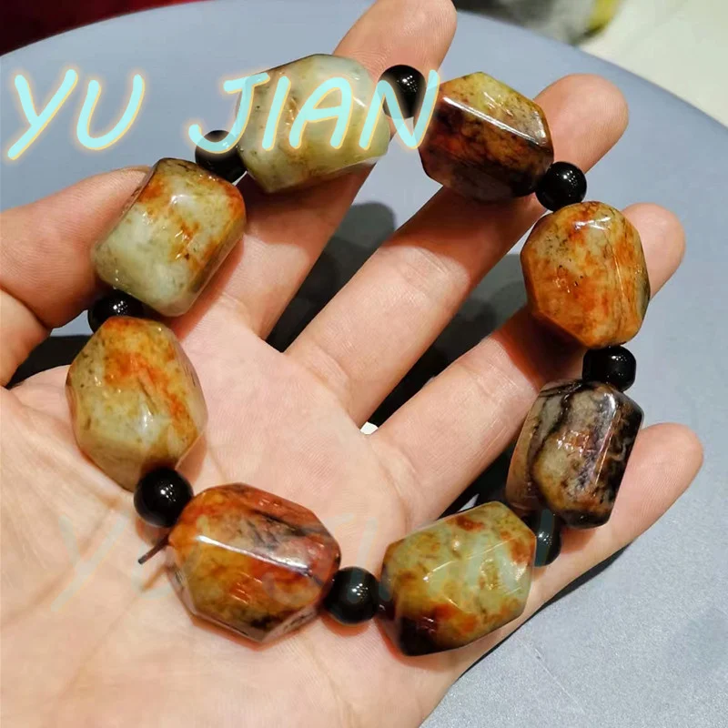 

New Boutique Natural Hotan Jade Bangles Ancient-jade Bracelet Ecological Hand Carving Exquisite Fashion Handring Fine Jewelry