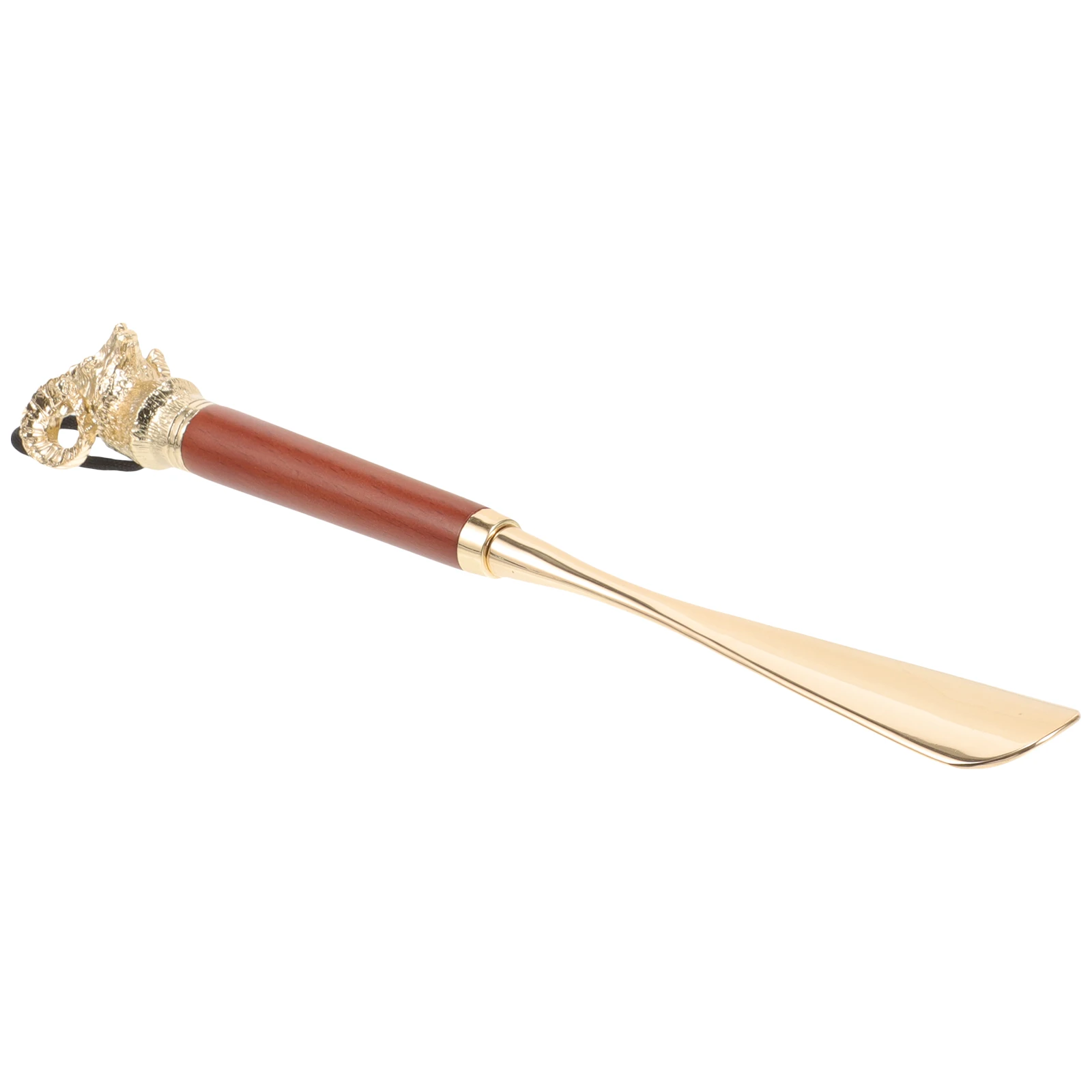 

Extra Long 32CM Metal Zinc Alloy Shoe Horn Shoehorn for Pregnant Women Seniors Adults Travel Brown Sheep Head Design Sturdy
