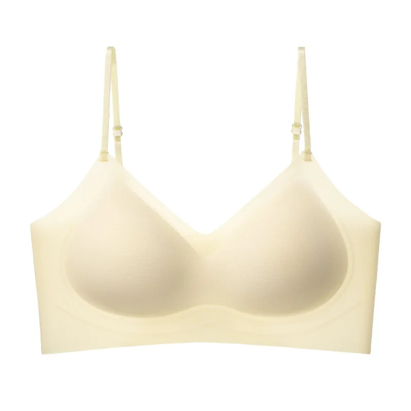 

New Style Wireless Comfortable Ice Silk Seamless Bra for Women Quick-Dry Jelly Soft Support Vest-Style Beautiful Back Bra