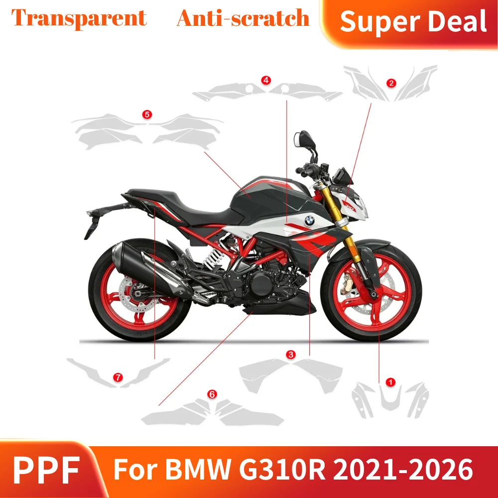 For BMW G310R 2021-2026 PPF TPU Protective Film Full Body Paint Protection Scratch Resistant Kit G310R 2026 2025 2024 PPF