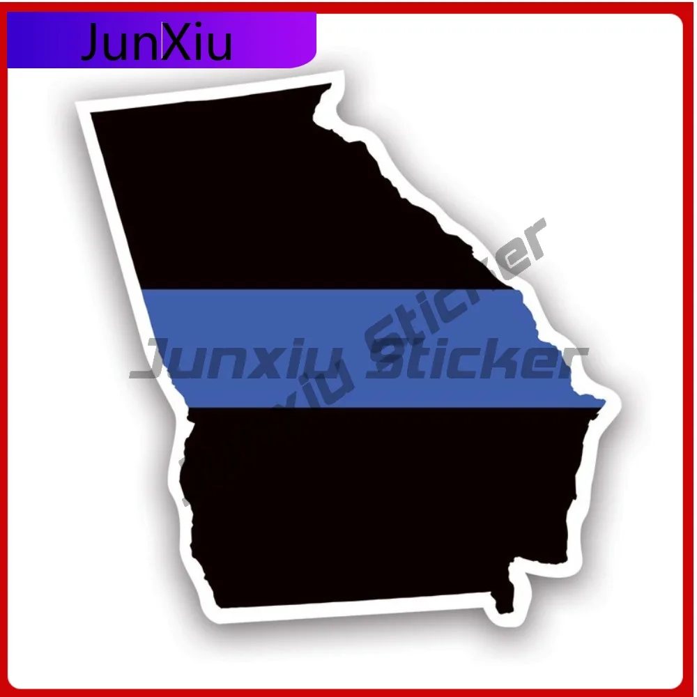 

Jdm Georgia State Shaped The Thin Blue Line Sticker Decal American Made Uv Protected Police First Responder Law Enforcement