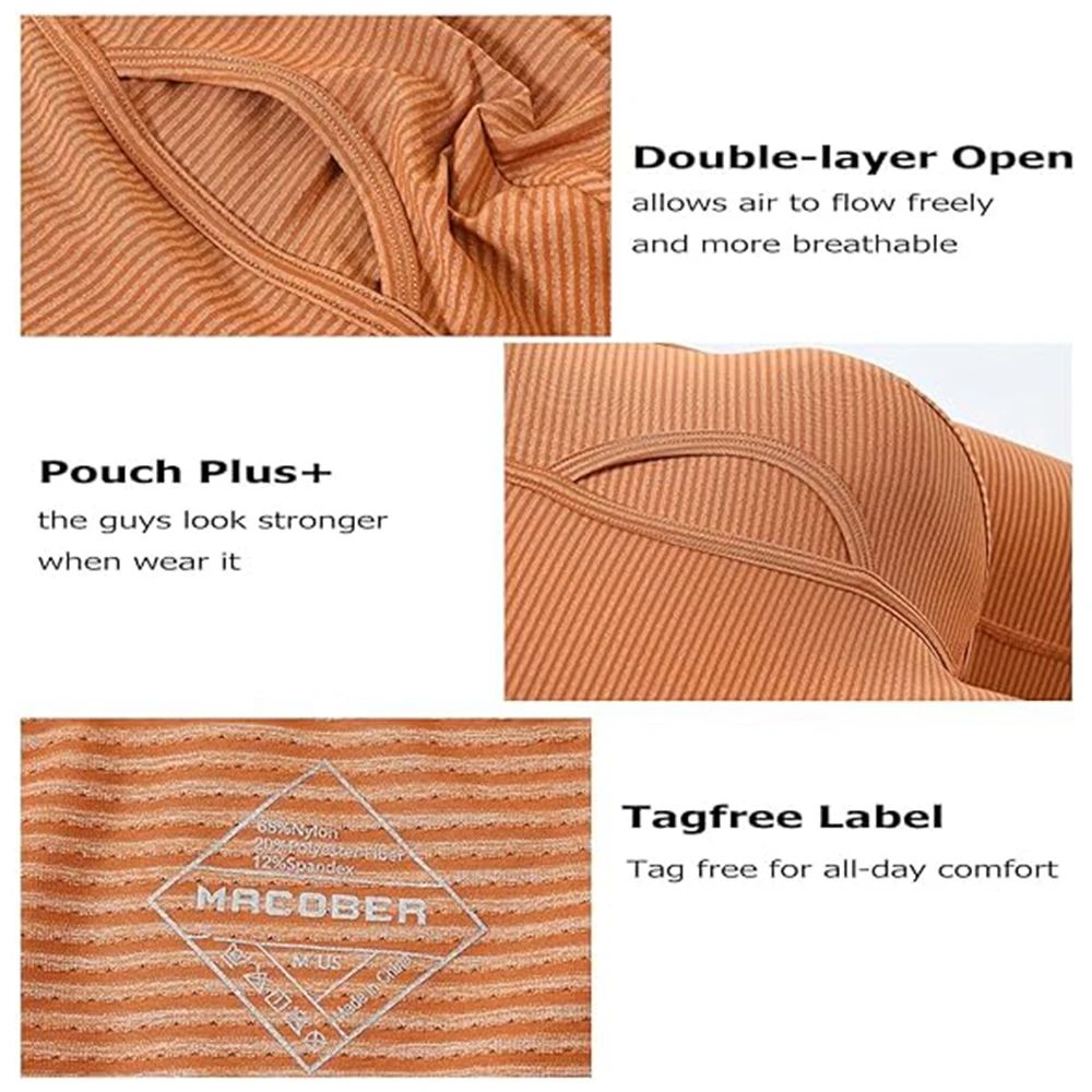 ZONBAILON Mens Underwear Sports Stripe Moisture-Wicking Boxer Briefs Comfort Soft Boxers For Men