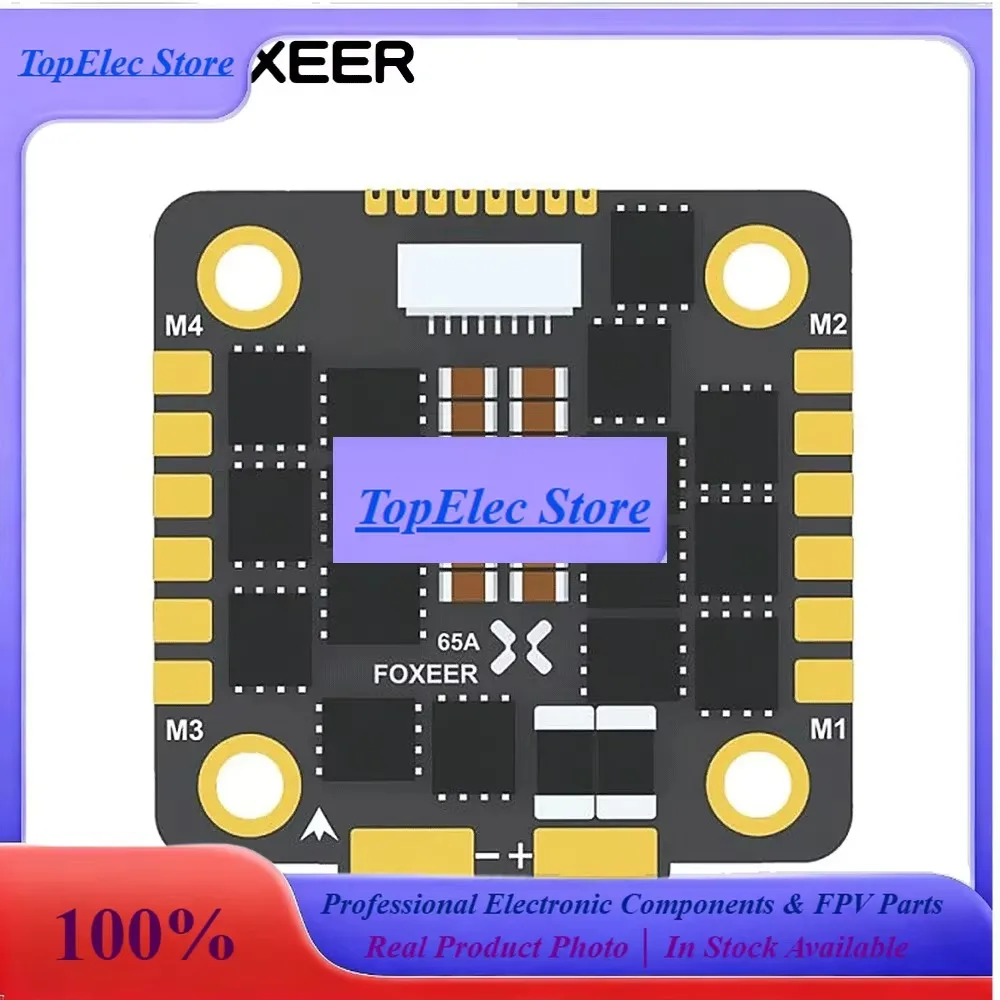 TOPesFOXEER Reaper F4 128K 65A ESC BLHeli32 4in1 3-8S Lipo Input Signal DShot 150/ 300/ 600/ 1200/ MultiShot/OneShot For RC FPV