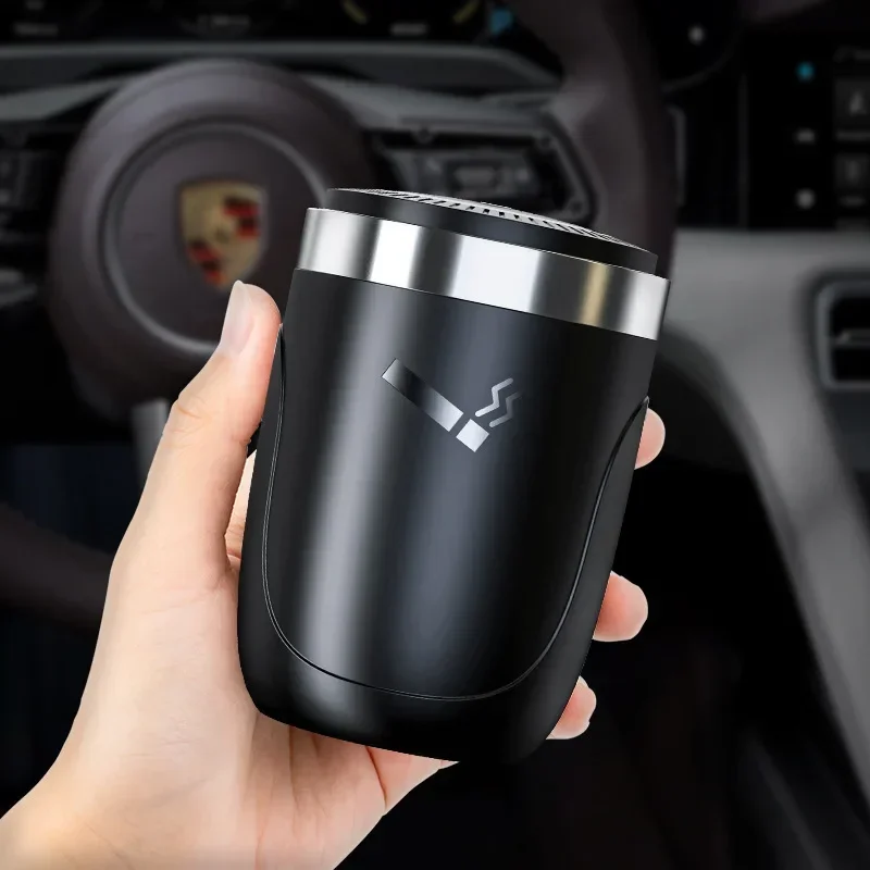 

Автомобильная пепельница с LED-подсветкой, универсальная, из сплава, огнестойкая, держатель для сигарет, автомобильные принадлежности