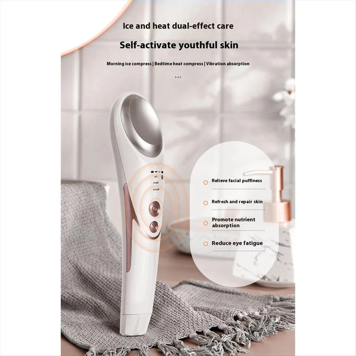 

Трендовый горячий и холодный вибрационный антивозрастной массаж глаз для удаления темных кругов EMS Beauty Face Ручка для ухода за глазами