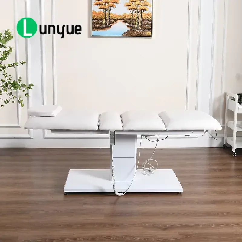 3 Motor Electric Beauty Bed Adjustable Height with Backrest and Leg Rest for Spa Clinic Professional Facial Treatment