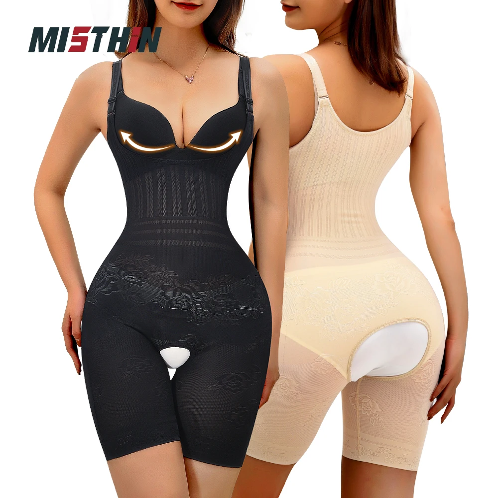 

MISTHIN Women Bodysuit Full Body Shaper Large Plus Size Intimate Slimming 4XL Girdle Sauna Suits For Weight Loss Opening Crotch