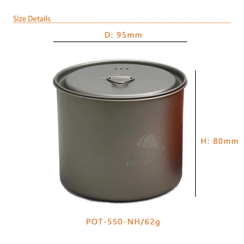 NEW TOAKS Titanium 550ml Pot Ultralight Cup Two Version  Outdoor Camping Mug with Lid