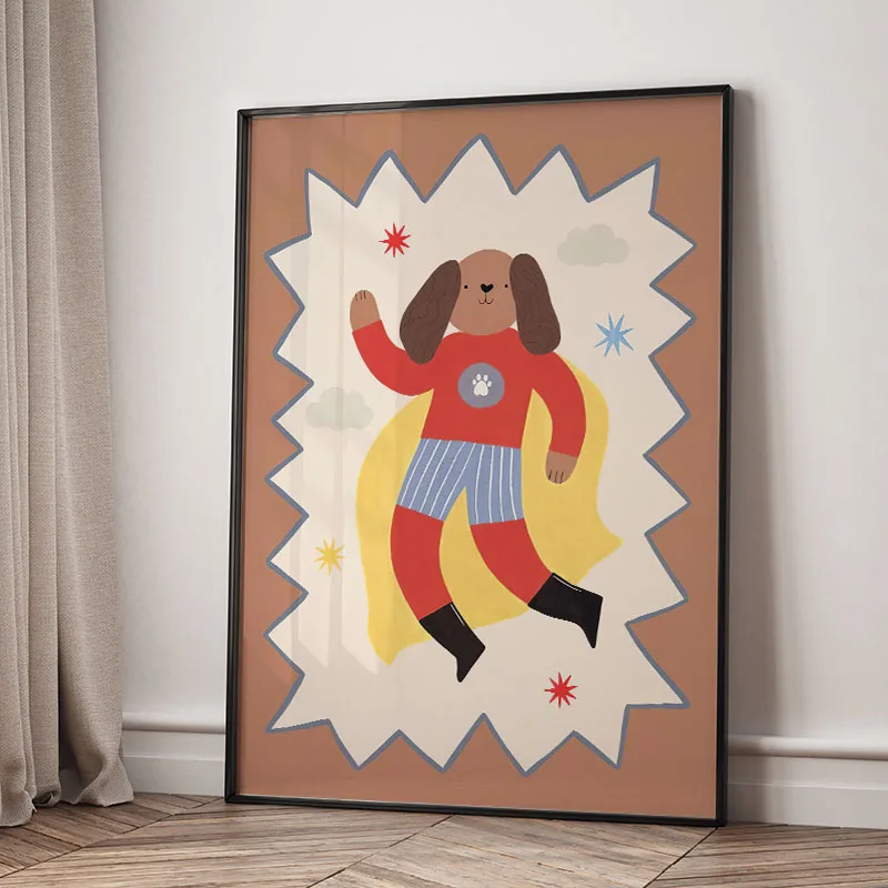 Divertidos dibujos animados, arte de pared para habitación infantil, pintura en lienzo, oso, conejo, zorro, carteles e impresiones, imágenes para decoración de habitación de bebés y niños