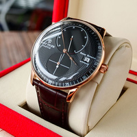 Reef Tiger RT Top Brand Men's Rose Gold Watch Genuine Leather Strap Waterproof Automatic Casual Luxury Wrist Watches RGA82B0