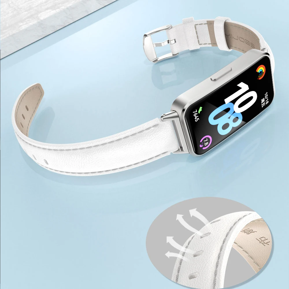 Untuk Huawei Band 10 Tali untuk Huawei Band 9 8 Tali Jam Tangan Kulit Lembut Tali Pergelangan Tangan untuk Huawei Band 8 Pengulangan Gelang Pintar