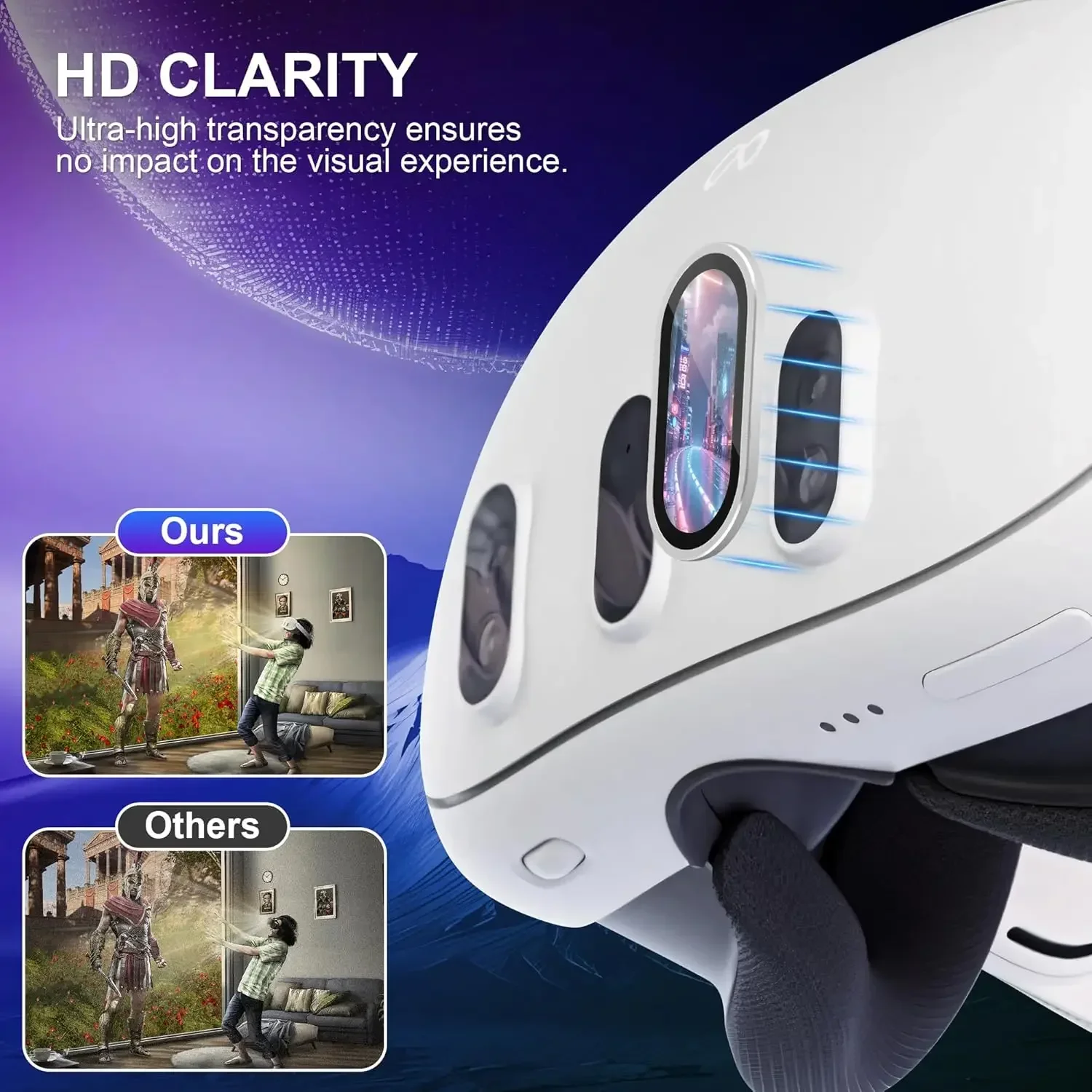 Camera Lens Protector for Meta Quest 3 Tempered Glass Lens Cover Anti-scratch Len Protective Films for Meta Quest3 Accessories