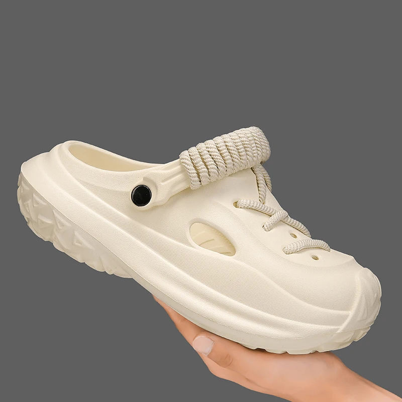 

Мужские тапочки, осенняя новая модная однотонная обувь, мужская повседневная обувь, уличная противоскользящая износостойкая легкая дышащая обувь