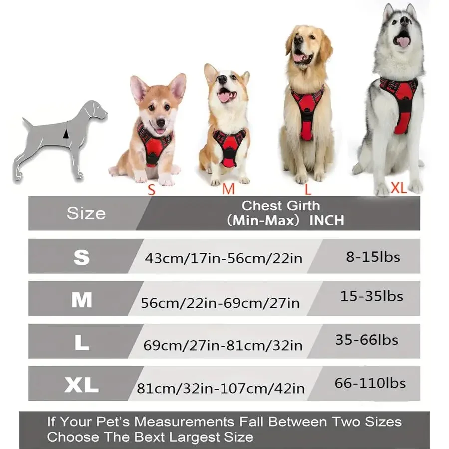 Arnés reflectante sin tirones para perro, chaleco con mango de fácil Control para perros pequeños y grandes, suministros de entrenamiento para